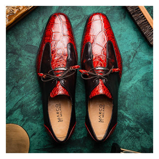 Marco Di Milano Anzio Cognac Exotic Alligator / Calfskin Leather Derby (MDM1037)-AmbrogioShoes