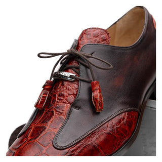 Marco Di Milano Anzio Cognac Exotic Alligator / Calfskin Leather Derby (MDM1037)-AmbrogioShoes