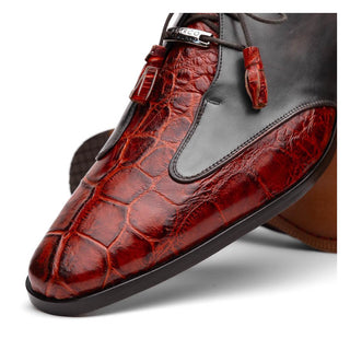 Marco Di Milano Anzio Cognac Exotic Alligator / Calfskin Leather Derby (MDM1037)-AmbrogioShoes