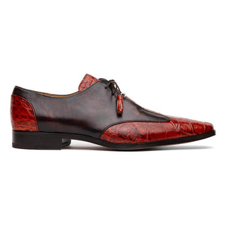Marco Di Milano Anzio Cognac Exotic Alligator / Calfskin Leather Derby (MDM1037)-AmbrogioShoes