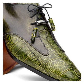 Marco Di Milano Anzio Green Exotic Alligator / Calfskin Leather Derby (MDM1037)-AmbrogioShoes