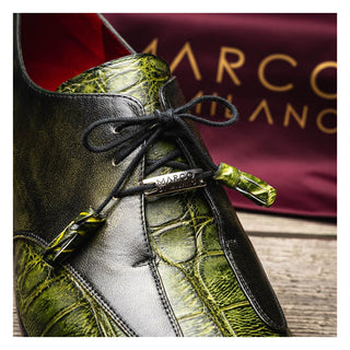 Marco Di Milano Anzio Green Exotic Alligator / Calfskin Leather Derby (MDM1037)-AmbrogioShoes