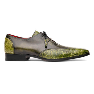 Marco Di Milano Anzio Green Exotic Alligator / Calfskin Leather Derby (MDM1037)-AmbrogioShoes