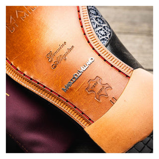 Marco Di Milano Anzio Newspaper & Gray Exotic Alligator / Calfskin Leather Derby (MDM1037)-AmbrogioShoes