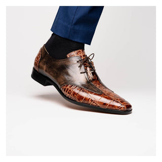 Marco Di Milano Anzio Rustic Orix Exotic Alligator / Calfskin Leather Derby (MDM1037)-AmbrogioShoes