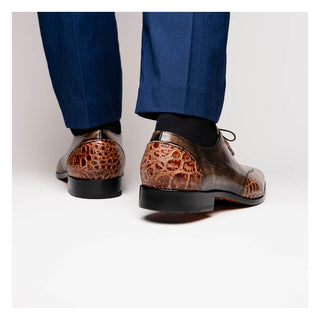 Marco Di Milano Anzio Rustic Orix Exotic Alligator / Calfskin Leather Derby (MDM1037)-AmbrogioShoes