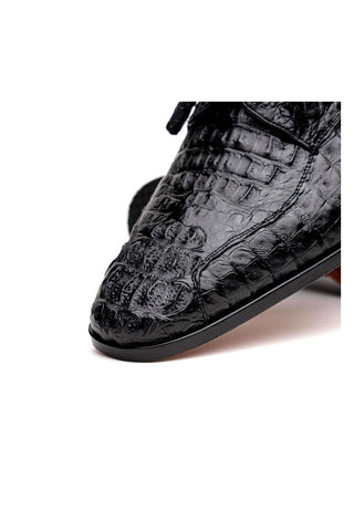 Marco Di Milano Apricena Genuine Black Caiman Crocodile Derby (MDM1092)-AmbrogioShoes
