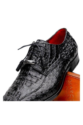 Marco Di Milano Apricena Genuine Black Caiman Crocodile Derby (MDM1092)-AmbrogioShoes