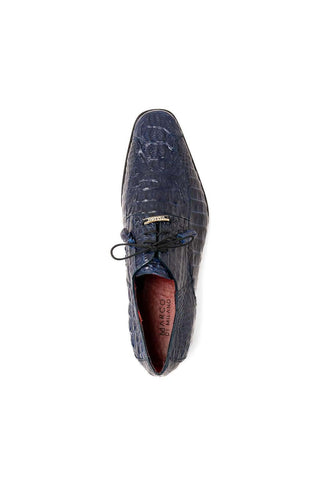 Marco Di Milano Apricena Genuine Midnight Blue Caiman Crocodile Derby (MDM1092)-AmbrogioShoes