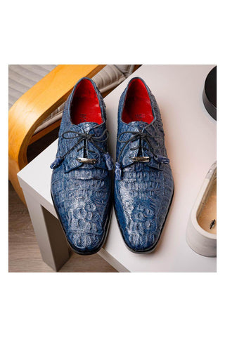 Marco Di Milano Apricena Genuine Navy Caiman Crocodile Derby (MDM1092)-AmbrogioShoes