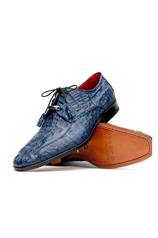 Marco Di Milano Apricena Genuine Navy Caiman Crocodile Derby (MDM1092)-AmbrogioShoes