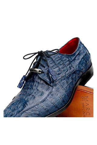 Marco Di Milano Apricena Genuine Navy Caiman Crocodile Derby (MDM1092)-AmbrogioShoes
