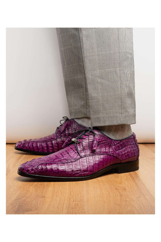 Marco Di Milano Apricena Genuine Purple Caiman Crocodile Derby (MDM1092)-AmbrogioShoes
