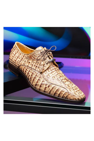 Marco Di Milano Apricena Genuine Rustic Orix Caiman Crocodile Derby (MDM1092)-AmbrogioShoes