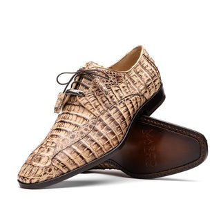 Marco Di Milano Apricena Genuine Rustic Orix Caiman Crocodile Derby (MDM1092)-AmbrogioShoes