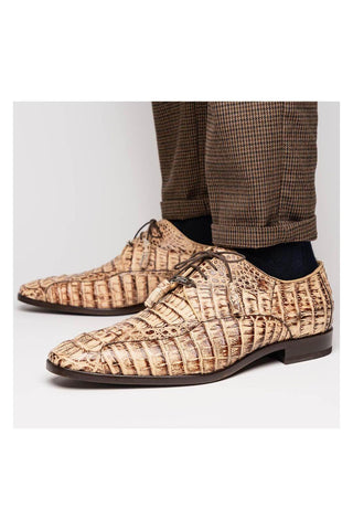 Marco Di Milano Apricena Genuine Rustic Orix Caiman Crocodile Derby (MDM1092)-AmbrogioShoes