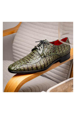 Marco Di Milano Apricena Genuine Woodgreen Caiman Crocodile Derby (MDM1092)-AmbrogioShoes