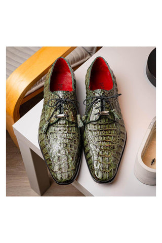 Marco Di Milano Apricena Genuine Woodgreen Caiman Crocodile Derby (MDM1092)-AmbrogioShoes