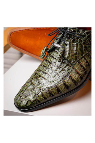 Marco Di Milano Apricena Genuine Woodgreen Caiman Crocodile Derby (MDM1092)-AmbrogioShoes
