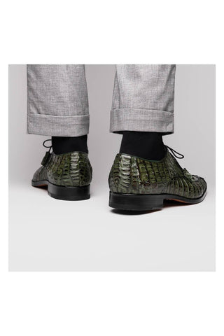Marco Di Milano Apricena Genuine Woodgreen Caiman Crocodile Derby (MDM1092)-AmbrogioShoes