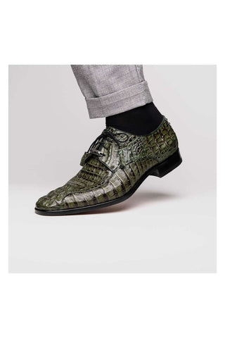 Marco Di Milano Apricena Genuine Woodgreen Caiman Crocodile Derby (MDM1092)-AmbrogioShoes