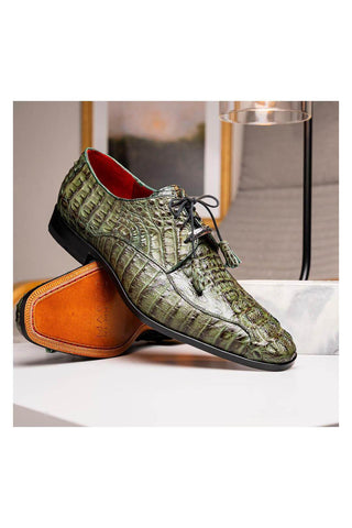 Marco Di Milano Apricena Genuine Woodgreen Caiman Crocodile Derby (MDM1092)-AmbrogioShoes