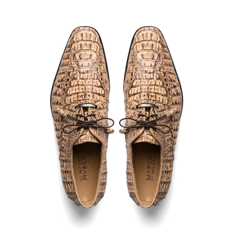 Marco Di Milano Apricena Men'Shoes Genuine Caiman Crocodile Dress Derby Oxfords (MDM1092)-AmbrogioShoes