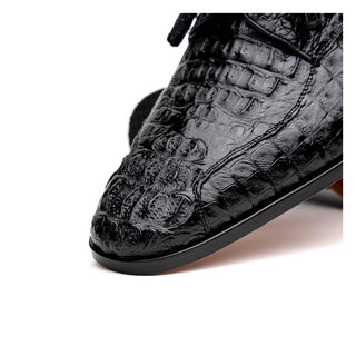 Marco Di Milano Apricena Men's Shoes Genuine Black Caiman Crocodile Derby (MDM1092)-AmbrogioShoes