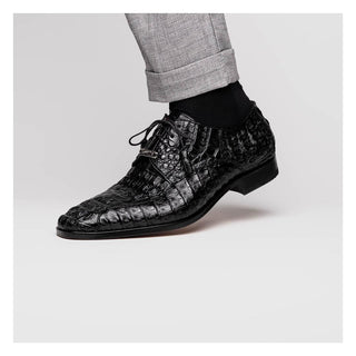 Marco Di Milano Apricena Men's Shoes Genuine Black Caiman Crocodile Derby (MDM1092)-AmbrogioShoes