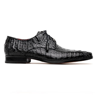 Marco Di Milano Apricena Men's Shoes Genuine Black Caiman Crocodile Derby (MDM1092)-AmbrogioShoes