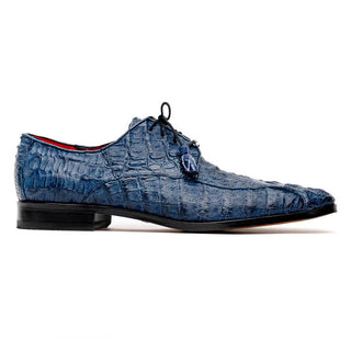 Marco Di Milano Apricena Men's Shoes Genuine Navy Caiman Crocodile Derby (MDM1092)-AmbrogioShoes
