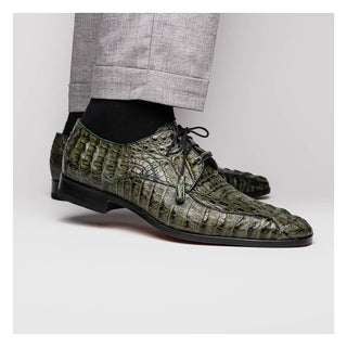 Marco Di Milano Apricena Men's Shoes Genuine Woodgreen Caiman Crocodile Derby (MDM1092)-AmbrogioShoes