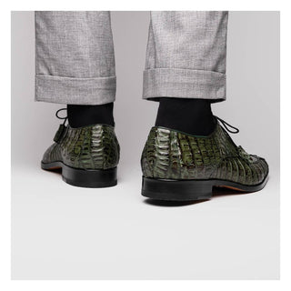 Marco Di Milano Apricena Men's Shoes Genuine Woodgreen Caiman Crocodile Derby (MDM1092)-AmbrogioShoes