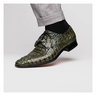 Marco Di Milano Apricena Men's Shoes Genuine Woodgreen Caiman Crocodile Derby (MDM1092)-AmbrogioShoes