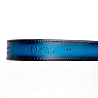 Marco Di Milano Arkansas Men’s Black & Blue Genuine Python Skin Belt (MDMB1046)-AmbrogioShoes