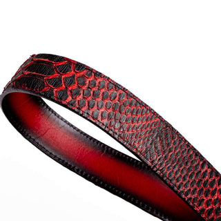 Marco Di Milano Arkansas Men’s Black Cherry Genuine Python Skin Belt (MDMB1046)-AmbrogioShoes