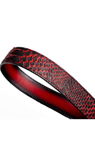 Marco Di Milano Arkansas Men’s Black Cherry Genuine Python Skin Belt (MDMB1046)-AmbrogioShoes