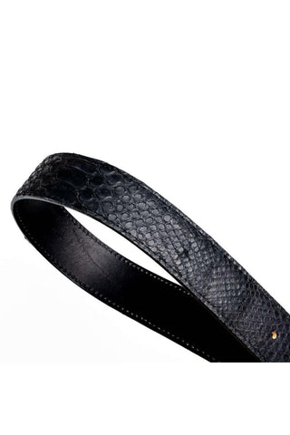 Marco Di Milano Arkansas Men’s Black Genuine Python Skin Belt (MDMB1046)-AmbrogioShoes