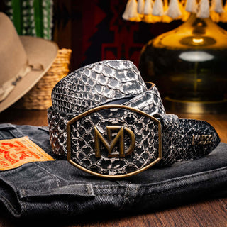 Marco Di Milano Arkansas Men’s Newspaper Genuine Python Skin Belt (MDMB1046)-AmbrogioShoes