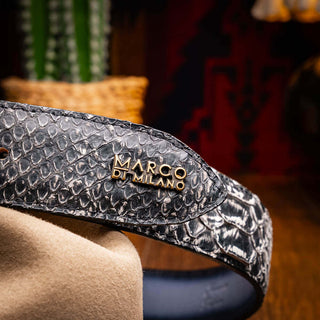 Marco Di Milano Arkansas Men’s Newspaper Genuine Python Skin Belt (MDMB1046)-AmbrogioShoes