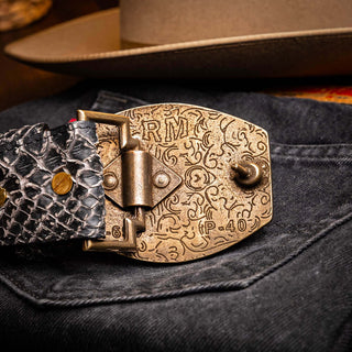 Marco Di Milano Arkansas Men’s Newspaper Genuine Python Skin Belt (MDMB1046)-AmbrogioShoes