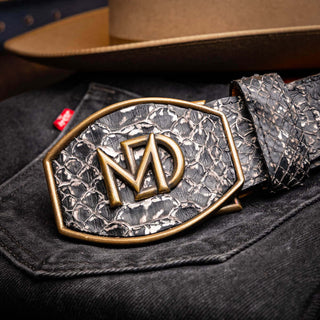 Marco Di Milano Arkansas Men’s Newspaper Genuine Python Skin Belt (MDMB1046)-AmbrogioShoes