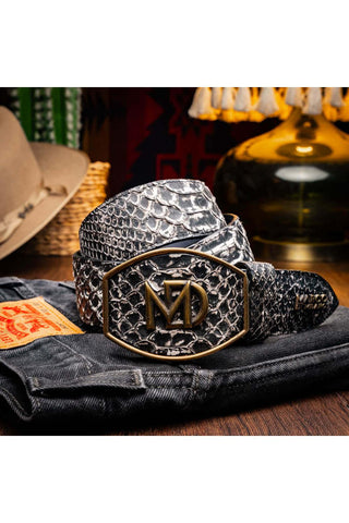 Marco Di Milano Arkansas Men’s Newspaper Genuine Python Skin Belt (MDMB1046)-AmbrogioShoes