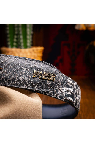 Marco Di Milano Arkansas Men’s Newspaper Genuine Python Skin Belt (MDMB1046)-AmbrogioShoes