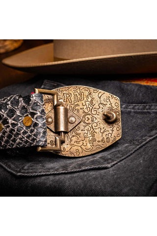 Marco Di Milano Arkansas Men’s Newspaper Genuine Python Skin Belt (MDMB1046)-AmbrogioShoes