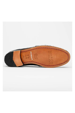Marco Di Milano Aubiere Exotic Black Ostrich Tassel Loafers (MDM1198)-AmbrogioShoes