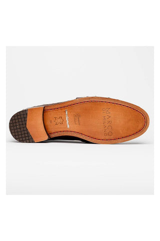 Marco Di Milano Aubiere Exotic Brown Ostrich Tassels Loafers (MDM1198)-AmbrogioShoes