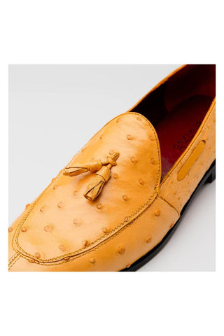 Marco Di Milano Aubiere Exotic Buttercup Ostrich Tassels Loafers (MDM1198)-AmbrogioShoes