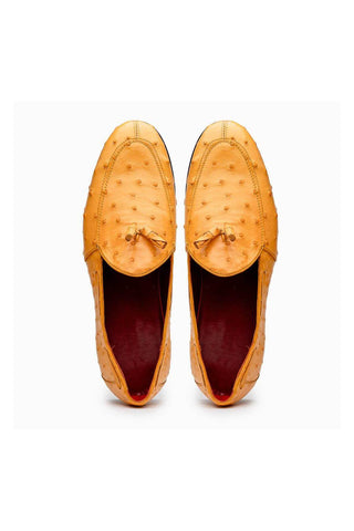 Marco Di Milano Aubiere Exotic Buttercup Ostrich Tassels Loafers (MDM1198)-AmbrogioShoes