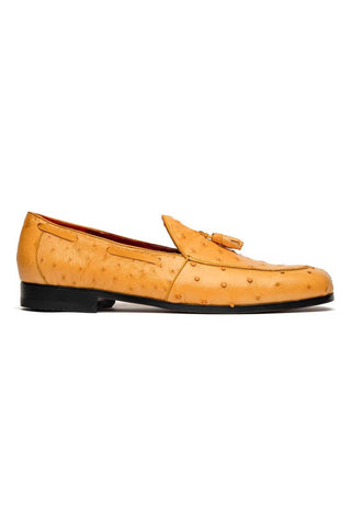 Marco Di Milano Aubiere Exotic Buttercup Ostrich Tassels Loafers (MDM1198)-AmbrogioShoes
